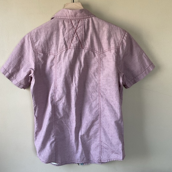 Ecoths Western Organic Cotton Shirt Button Down Snap Red Short Sleeve Small - Picture 7 of 10